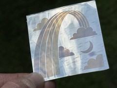 Vintage RAINBOW Hologram Holographic Sticker Decal MYLAR FOIL