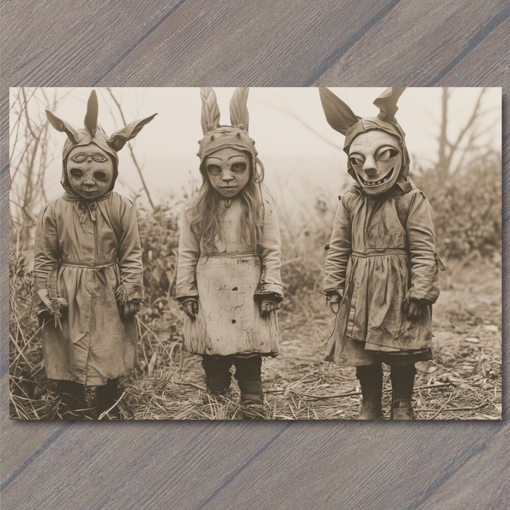 STICKER Weird Creepy Vibe Kids Girls Masks Hoods Halloween Unusual Strange Cul