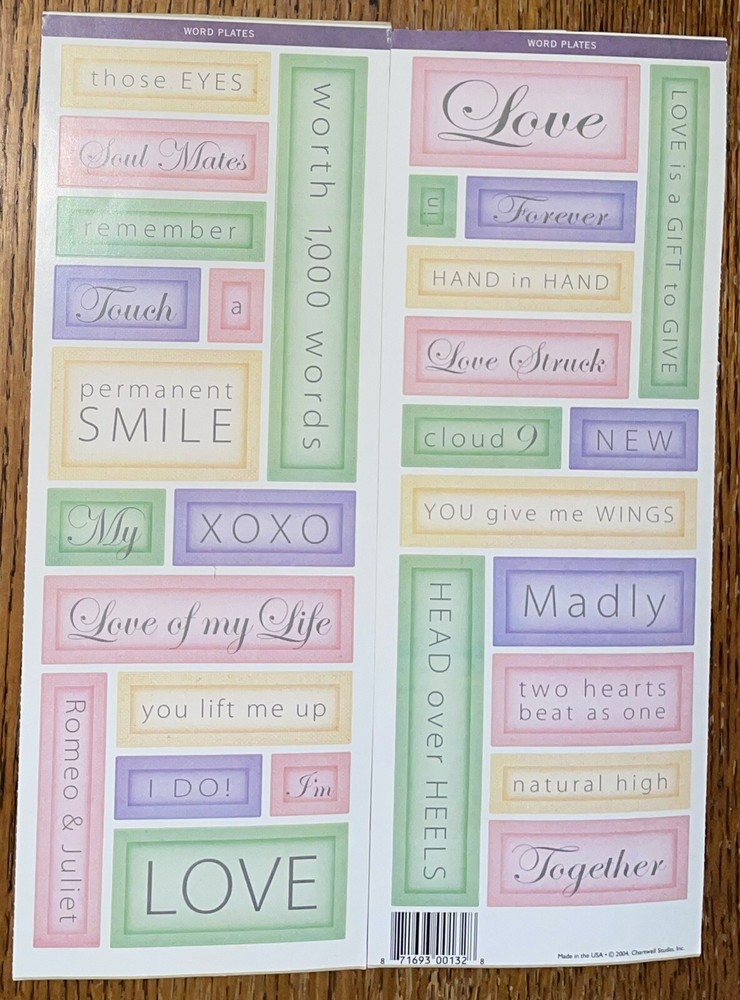 Miss Elizabeths Soul Mate Smile Love Remember Card Making Scrapbook Stickers