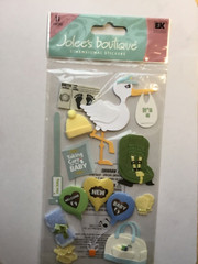 Bringing Baby Home Newborn Hospital Stork Jolee’s Boutique scrapbook Stickers