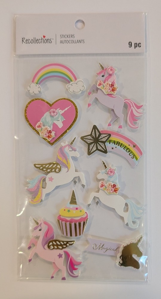Unicorns & Rainbows Scrapbooking Stickers by Recollections