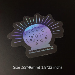 10 Pack Mix Holographic Laser Silver Transparent Stickers Waterproof Sun Moon