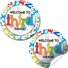 Colorful Alphabet Welcome Back Stickers for Preschool – 40 Pack