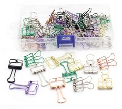 50 Pack Multi-Purpose Metal Wire Binder Clip Set, Paper Binder Clips, 1.57 In…