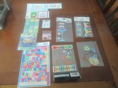 SCRAPBOOK – BIRTHDAY- STICKERS/BRADS – LOT OF 10 – NEW