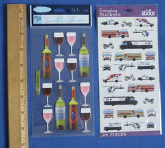#27 Lot-9 Sheets Stickers Marines Wine Deer Music Firetruck Farm Scrapbook DIY