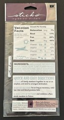 New Sticko VACATION FACTS Binder Stickers FREE SHIP EK Success