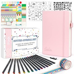 Dotted Journal Kit, Dot Grid Journal Hardcover Planner Notebook Set For Pink