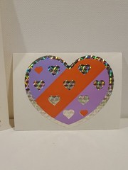Vintage Hallmark Sticker Hearts/Valentine Sheet And Unknown Big Heart Shiny