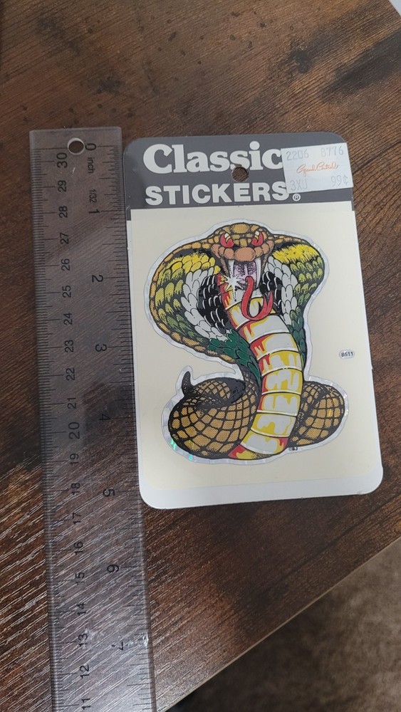 PRISM STICKER SHEET VINTAGE MEDIUM COBRA SNAKE VINTAGE PRISMATIC NIP