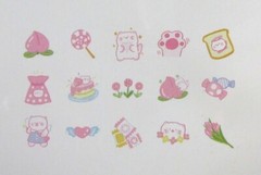 Cats & Candy Kawaii Sticker Flakes Pink Jar Packet