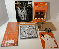 HUGE Halloween Crafting Scrapbooking Lot Paper Fabric Stickers Ribbon Die Cuts