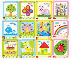 8Pcs/5pcs Kids DIY Button Stickers Drawing Toys Handmade School Art Class