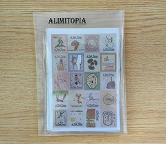 Adhesive Sticker,12 Sheets(240Pcs) Stamp Shape DIY Decorative Paper Paster Ornam