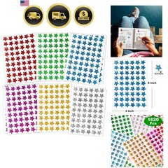1620 Pack, 6 Colors, Holographic Small Star Stickers for Kids Reward, Behavio…
