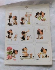 Rare Vintage 80’s DBGCI Drawing Board Kitten Cat Perk Ups Sticker Sheets Kittys