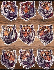Tiger Head Die Cut Vinyl Stickers Scrapbooking Laptop Waterbottle