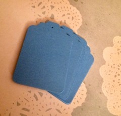21 Hand Punched Royal Blue Gift Tags, Scrapbook, Crafts, etc.
