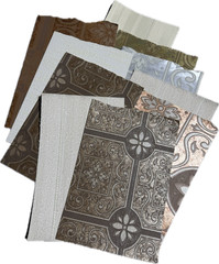 Vtge Textured Wallpaper Samples from Sample Book, Ethan Allen (10 Pieces) Set 12