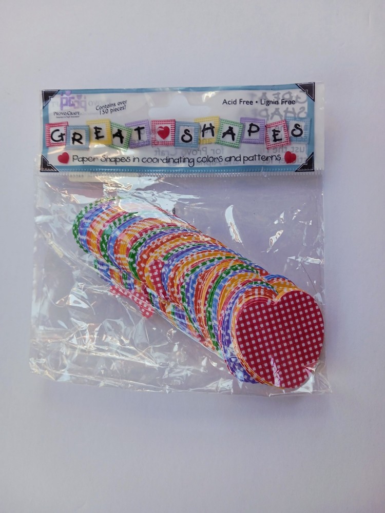 Provo Craft – Great Shapes – 1 1/2″ Heart Check – 150 pieces – NEW