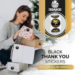 500 Thank You for Supporting My Small Business Stickers – 1.5 Inch Black and Gol