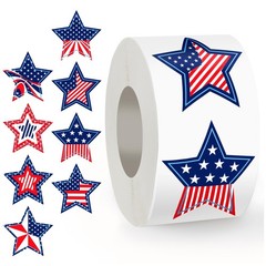Patriotic Stickers 500 Pcs, 1.5″ Memorial Day Stickers, 4th of July Stars Lab…