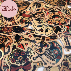 Vintage Stickers, Retro Girl Sailor Sticker Pack 100Pcs Waterproof Vinyl Decals