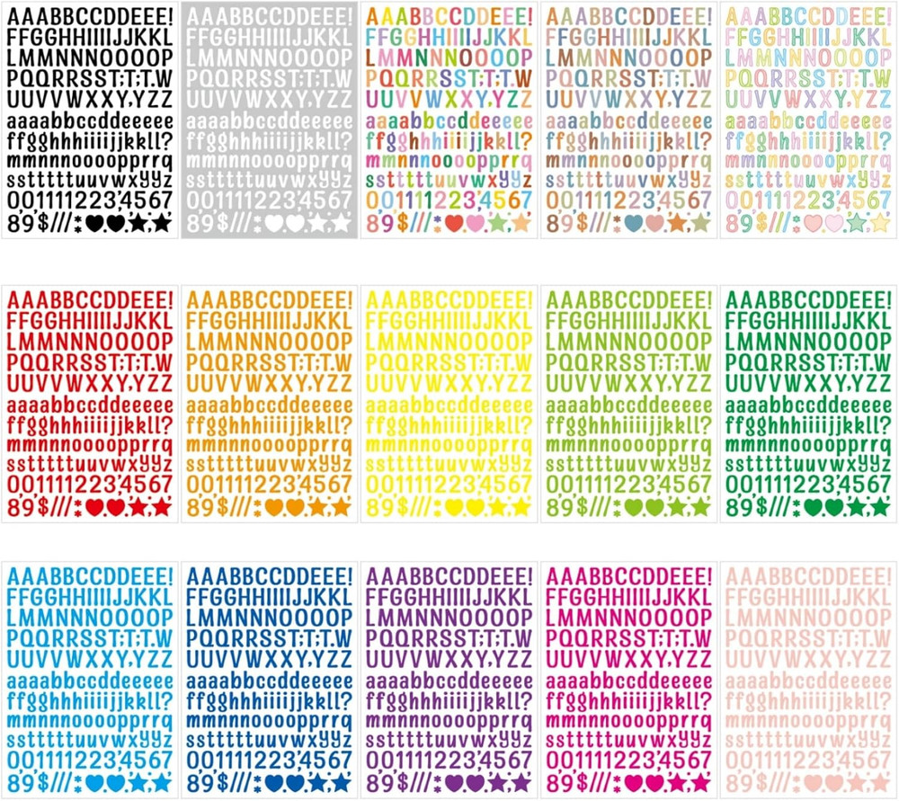 5624 Pcs Waterproof Vinyl Alphabet Stickers for DIY Crafts and Classroom Use