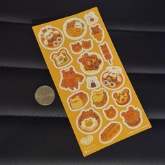 Kawaii Cute Bear Bakery Food Stickii Club Sticker Sheet Junk Journal Planner