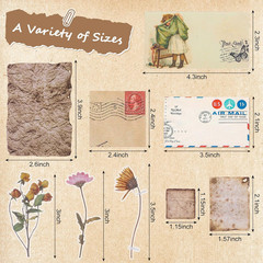 445 Pcs Vintage Scrapbook Paper, Journaling Supplies Kit, Delicate Decorative Pa