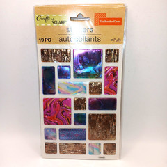 Lot Of 6 Crafter’s Square Texture Puffy Stickers Tile Border Gems 19 PC Each X 6