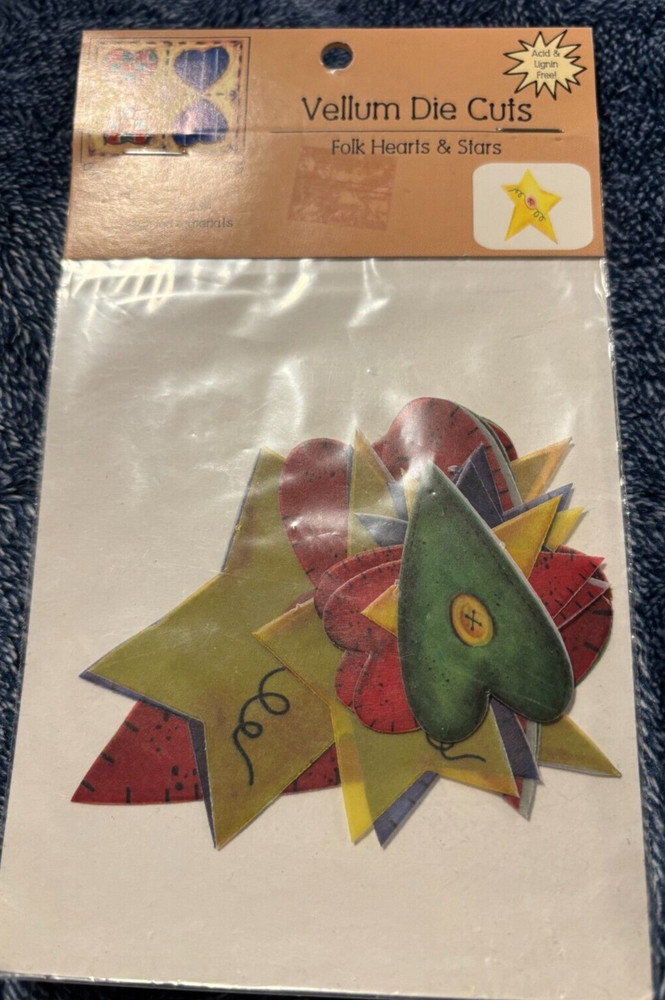 PAPER REFLECTIONS VELLUM DIE CUTS FOLK ART HEARTS & STARS