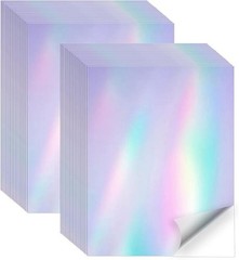 Holographic Sticker Paper 50 Sheets 8.5×11 Printable Vinyl for Inkjet Laser