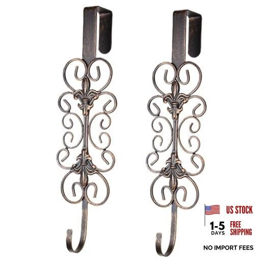 2 PCS Wreath Hangers for Front Door 15.5″ Wreath Hook Over The Antique Copper