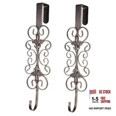 2 PCS Wreath Hangers for Front Door 15.5″ Wreath Hook Over The Antique Copper