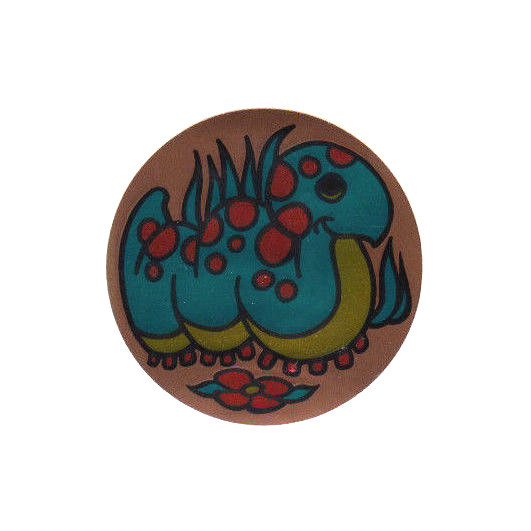 Vintage 80’s Silver Metallic Green Caterpillar Inchworm Foil Sticker