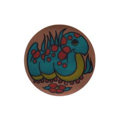 Vintage 80’s Silver Metallic Green Caterpillar Inchworm Foil Sticker