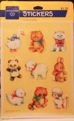 NOS 1984 Ambassador Hallmark Stickers SEALED Sweet Baby Animals-4 Sheets In Pack