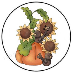 PUMPKIN SUNFLOWERS CROWS HALLOWEEN ENVELOPE SEALS LABELS STICKERS PARTY FAVORS