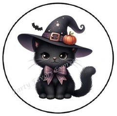 WITCH CAT HALLOWEEN ENVELOPE SEALS LABELS STICKERS PARTY FAVORS
