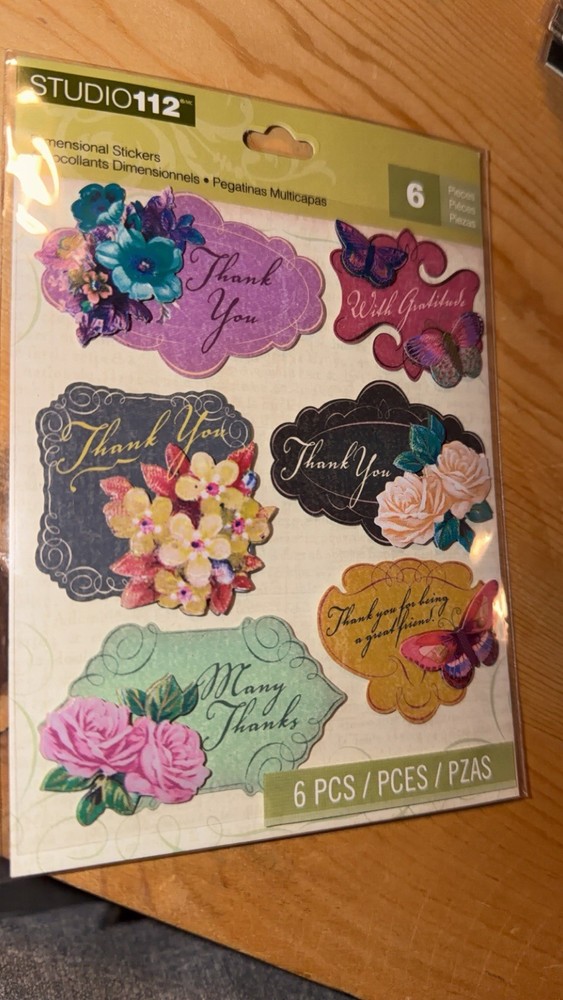 Thank You Themed Scrapbooking Stickers By Studio 112 K&Company RARE