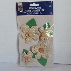 Burlap Flowers & Birds Scrapbooking Stickers by Little Yellow Bicycle