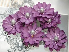 RAZZLES – PINK RED PURPLE – 2 x 3 Each Flowers PAPER 50-55mm MH ConB3