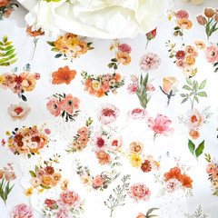 100 Pcs Daisy Camellia Stickers, White Flower Stickers for Scrapbooking Junk …