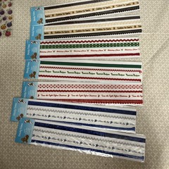 christmas scrapbooking lot Of 25 Packs Stickers, Ribbon, Jewels & More
