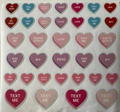 CANDY HEART Stickers (35pc)Sayings…Messages…Love…Valentine’s Day…Card Making…