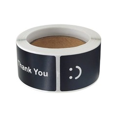 120Pcs Rectangular Shape Smiling Face Thank You Label Sticker for Gift Packaging