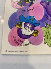 Hallmark Silly Scents Grape Scratch Sniff 1983 Famous Grapes RARE One Sheet