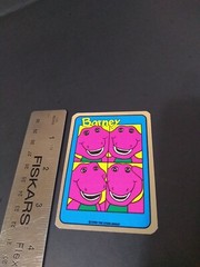 Vintage Stickers Barney Dinosaur Foil Mylar Vending Machine Sticker Reflective