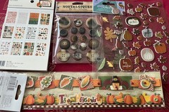 #851 FALL AUTUMN THANKSGIVING 3D STICKERS PAPERS & MORE LOT